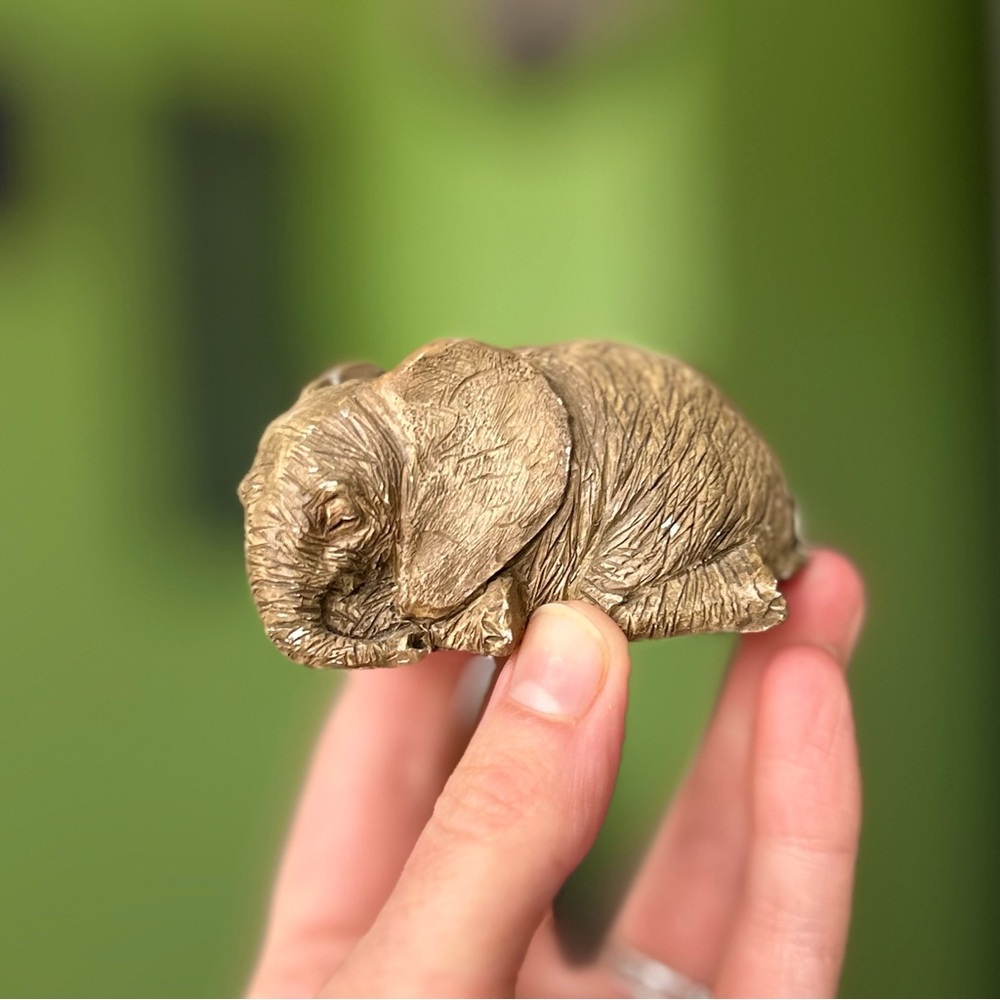 VTG Sandicast Mini Sleeping Baby Elephant Figurine Accent Decor Sculpture